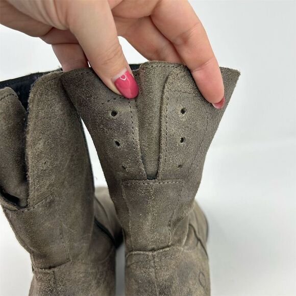 Born Gray Suede Pull On Ankle Booties Size 8.5M Casual Chic Fall Comfort - Picture 10 of 15
